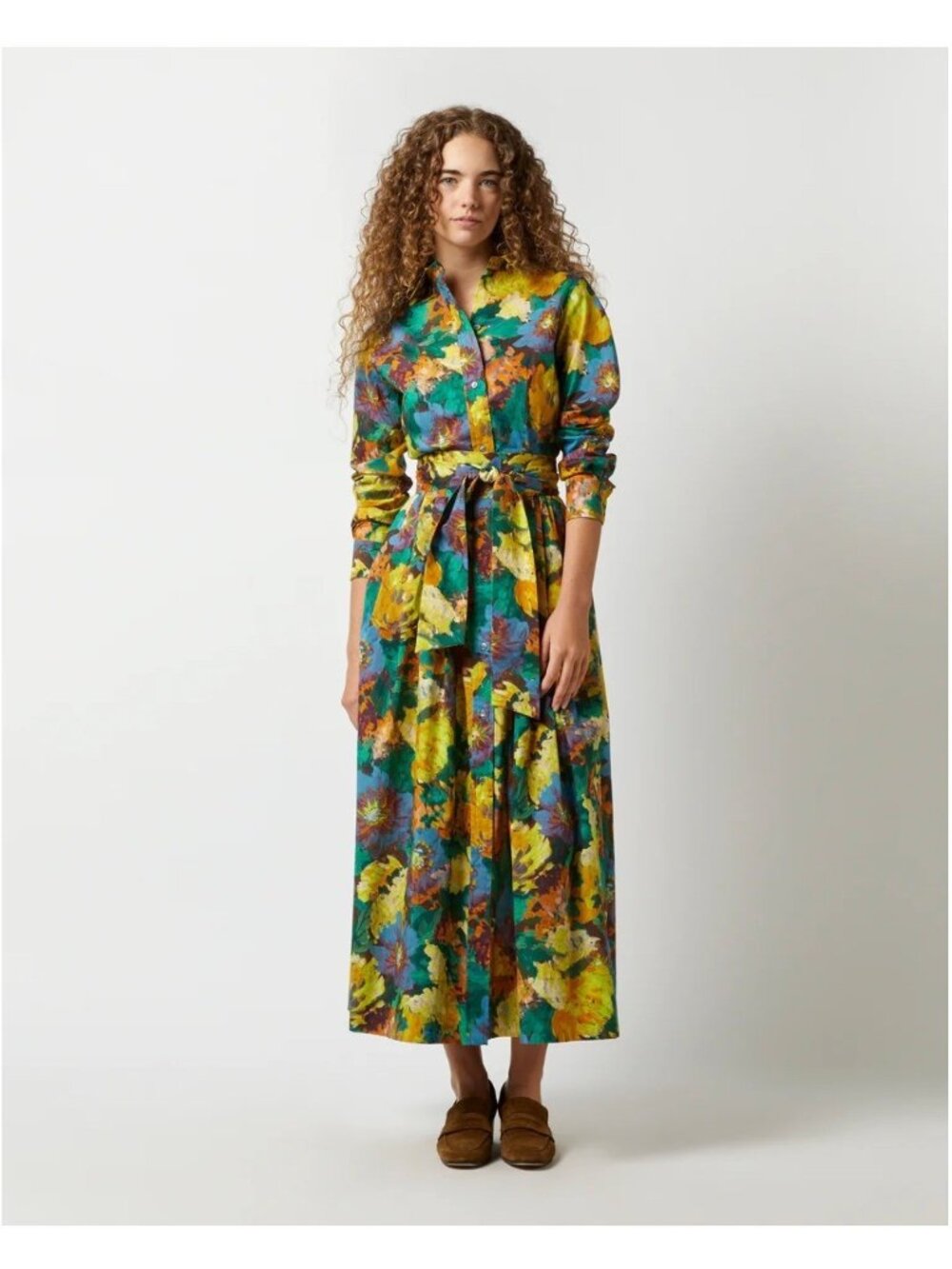 Ann Mashburn S Multi Artists Bouquet Liberty Classic Shirtwaist Maxi Dress NEW